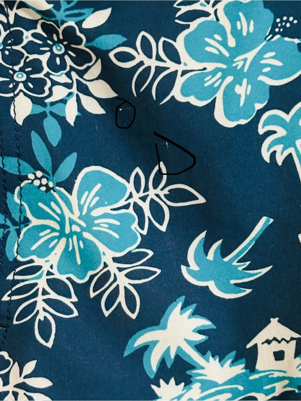 J. Crew Flex Swimwear Navy Blue Floral & Pineapple Swim Trunks